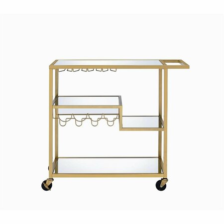 MADE-TO-ORDER Serving Cart - Gold & Clear Glass MA3088380